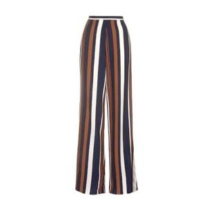 Topshop Striped Wide Leg Trousers Pants Blue White 6